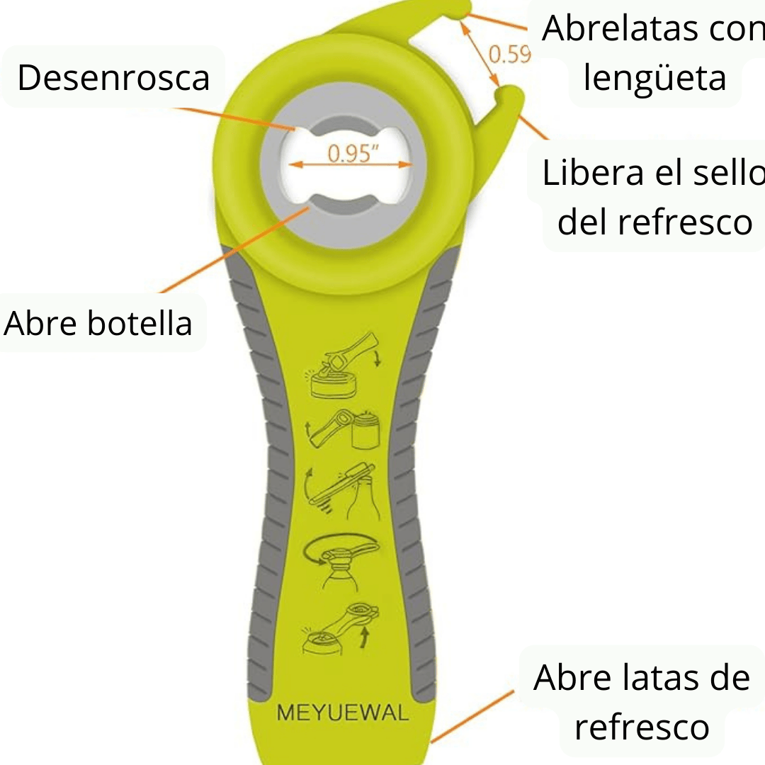 Abridor de latas y botellas 5 en 1